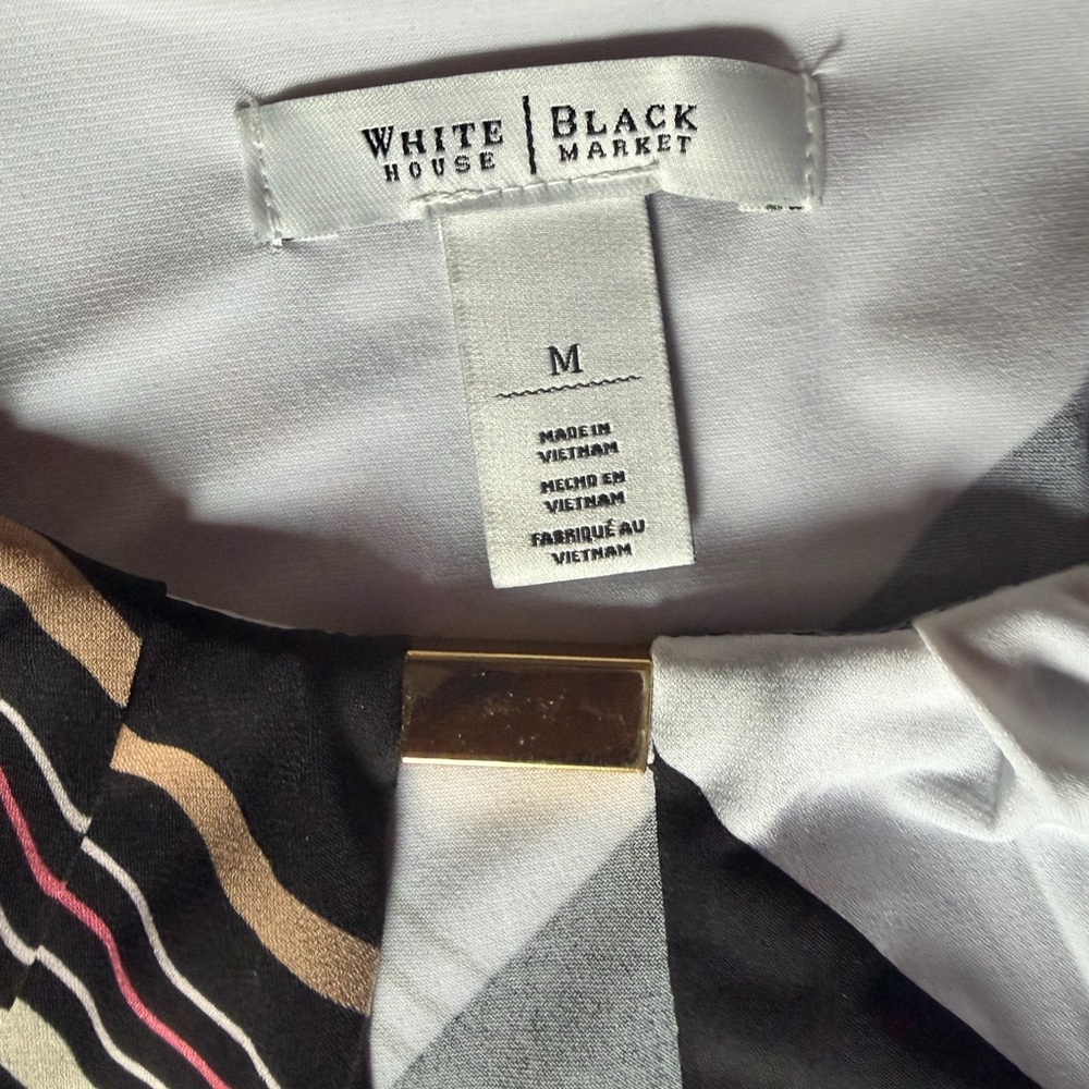 White House Black Market Pink and Black Striped Tank Top - Picture 6 of 8